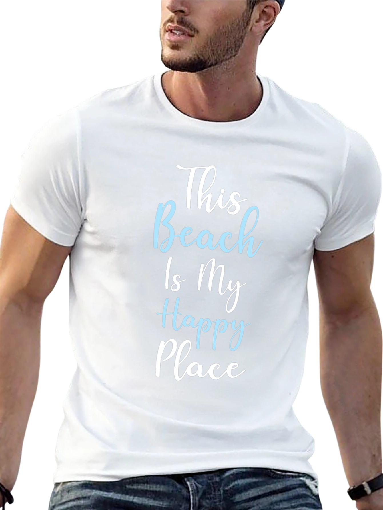 Beach Happy Place T-Shirt:  Comfy Black Tee