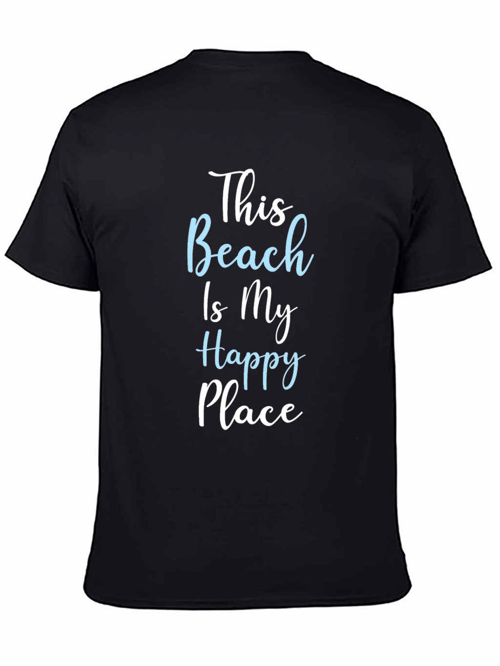 Beach Happy Place T-Shirt:  Comfy Black Tee