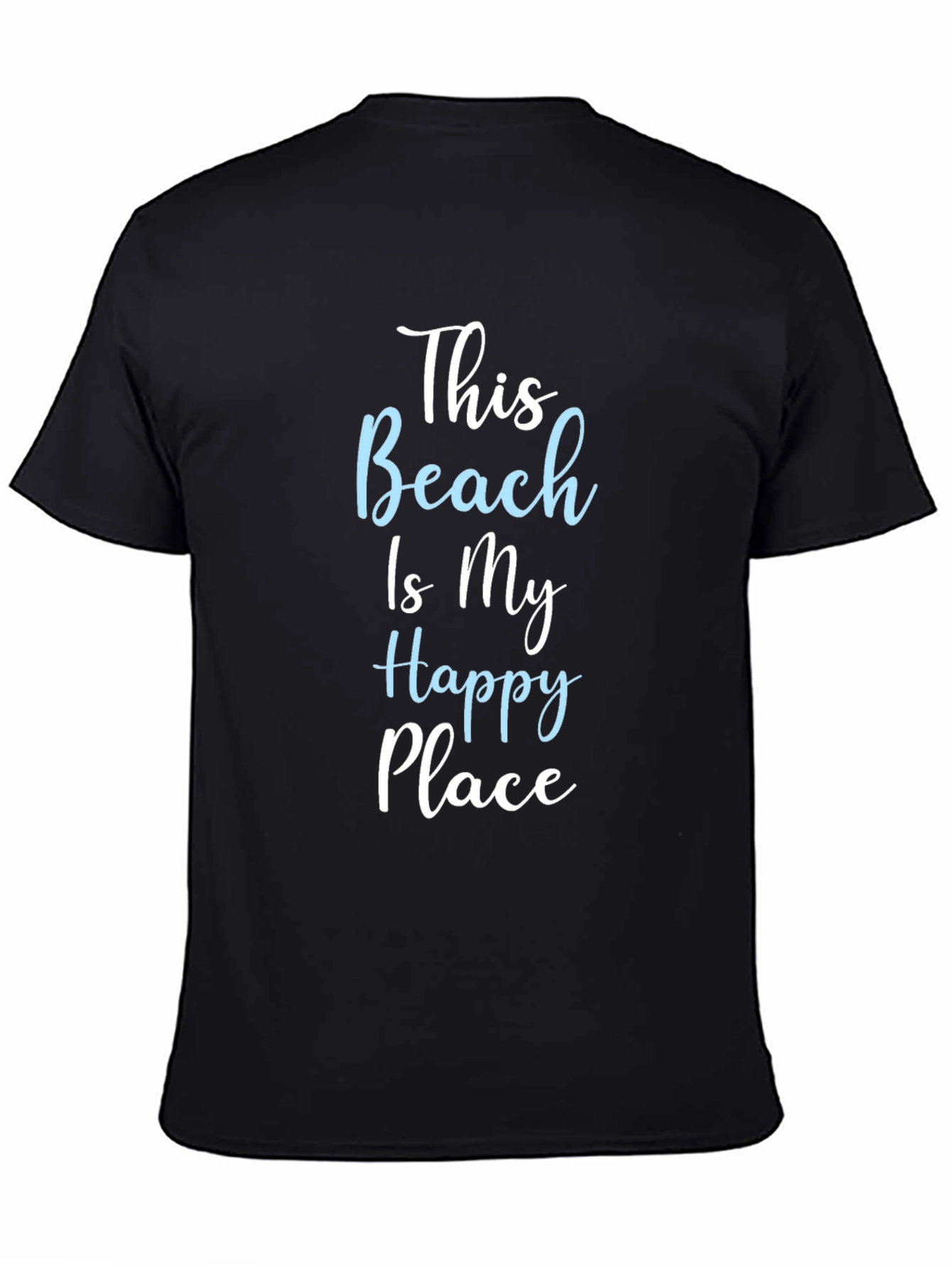 Beach Happy Place T-Shirt:  Comfy Black Tee