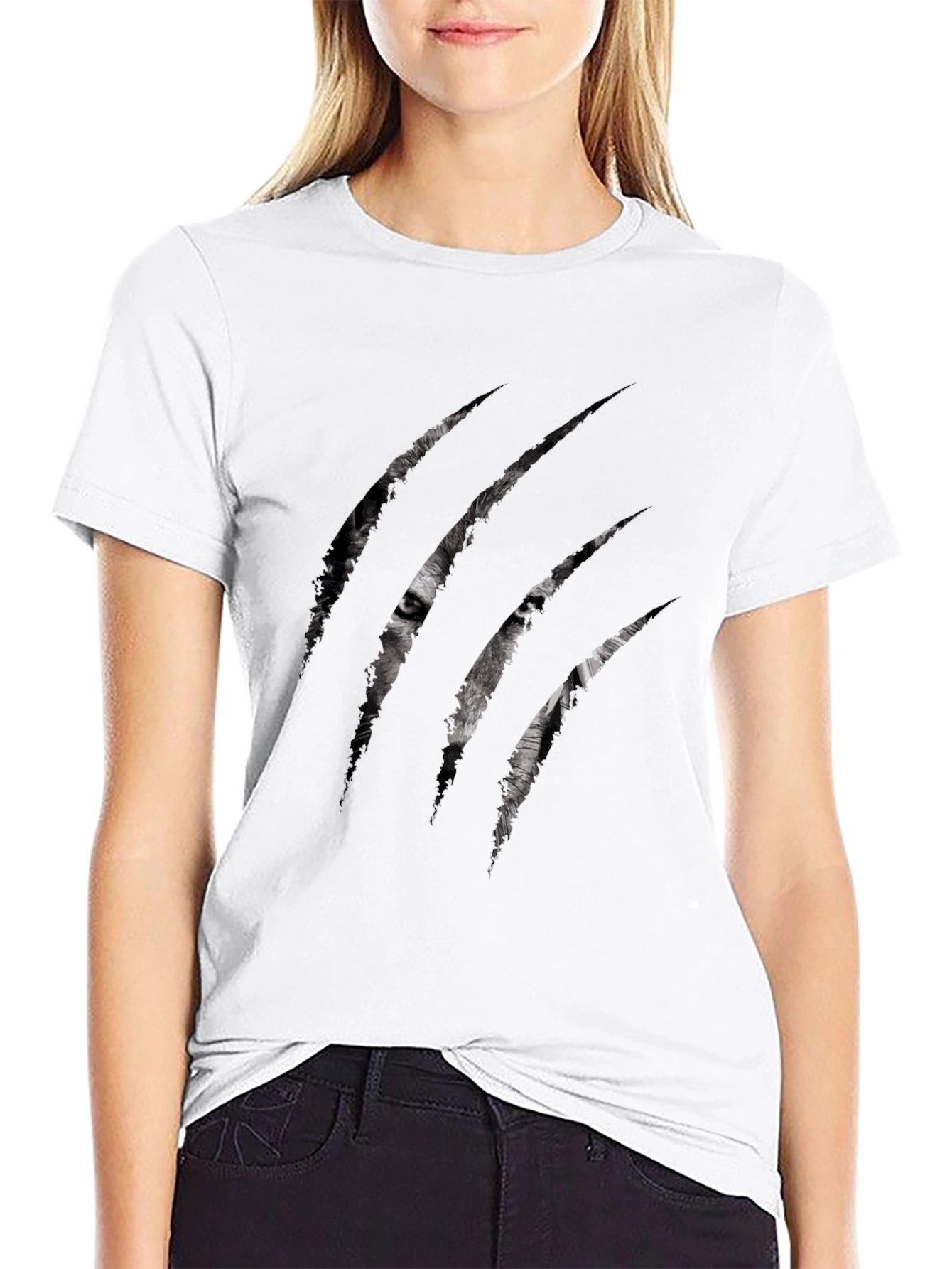 Mens Wolf Claw Graphic Black T-Shirt