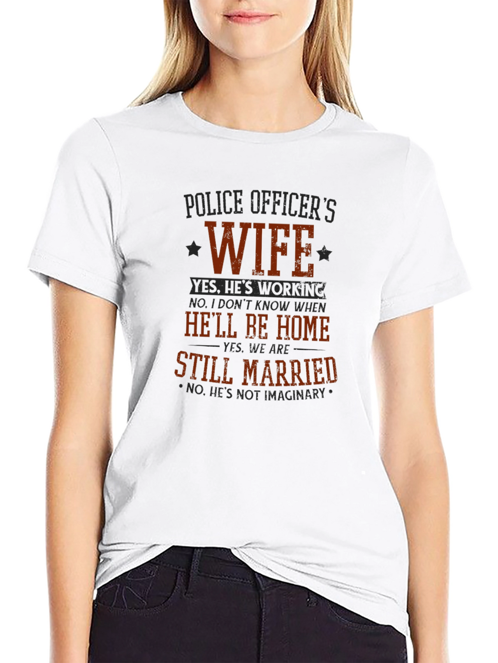 Police Officers Wife T-Shirt - Funny Graphic Tee