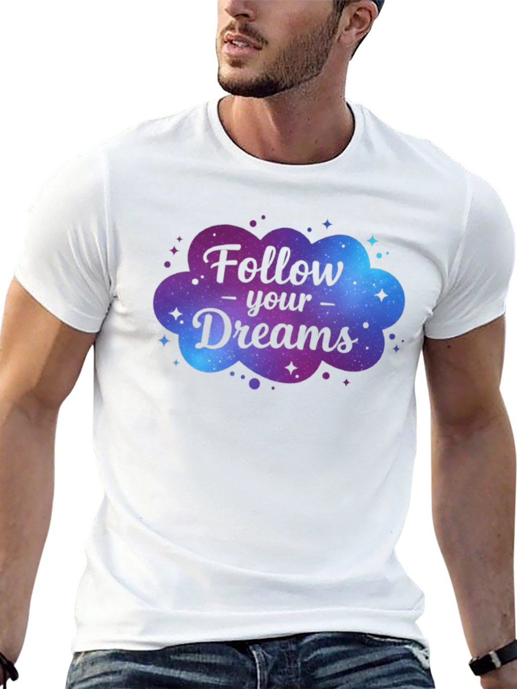 Follow Your Dreams Galaxy Graphic T-Shirt