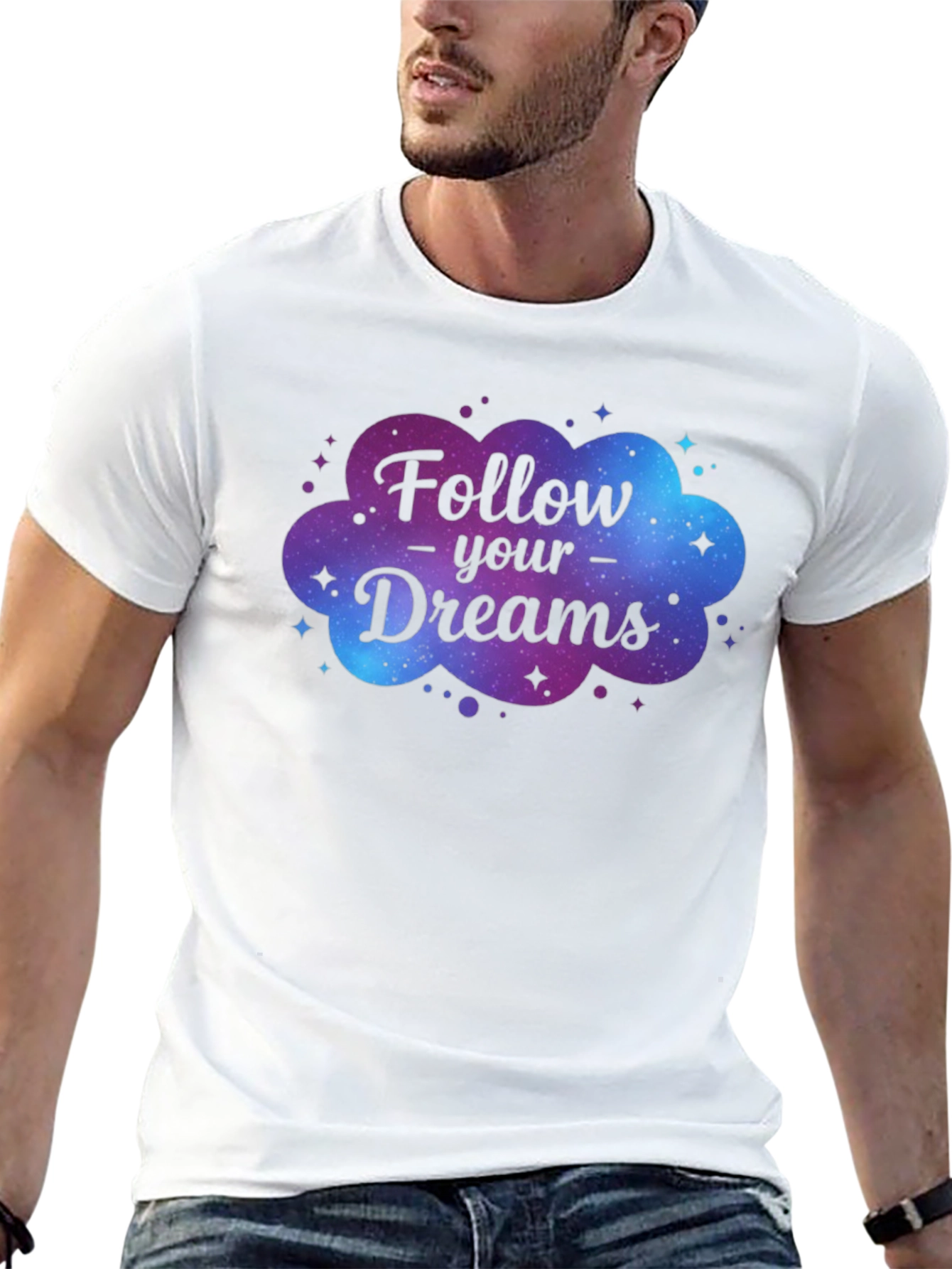 Follow Your Dreams Galaxy Graphic T-Shirt