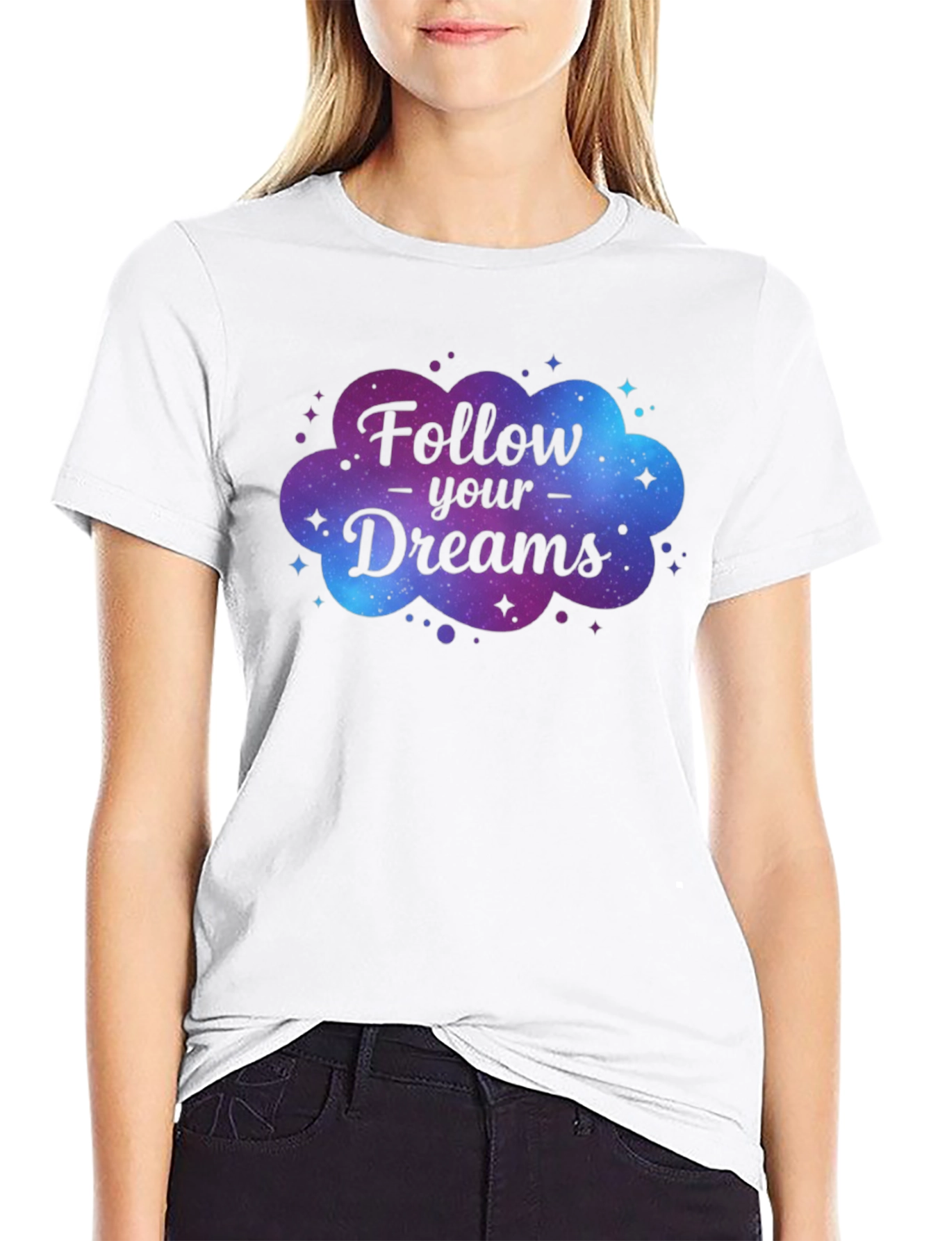 Follow Your Dreams Galaxy Graphic T-Shirt