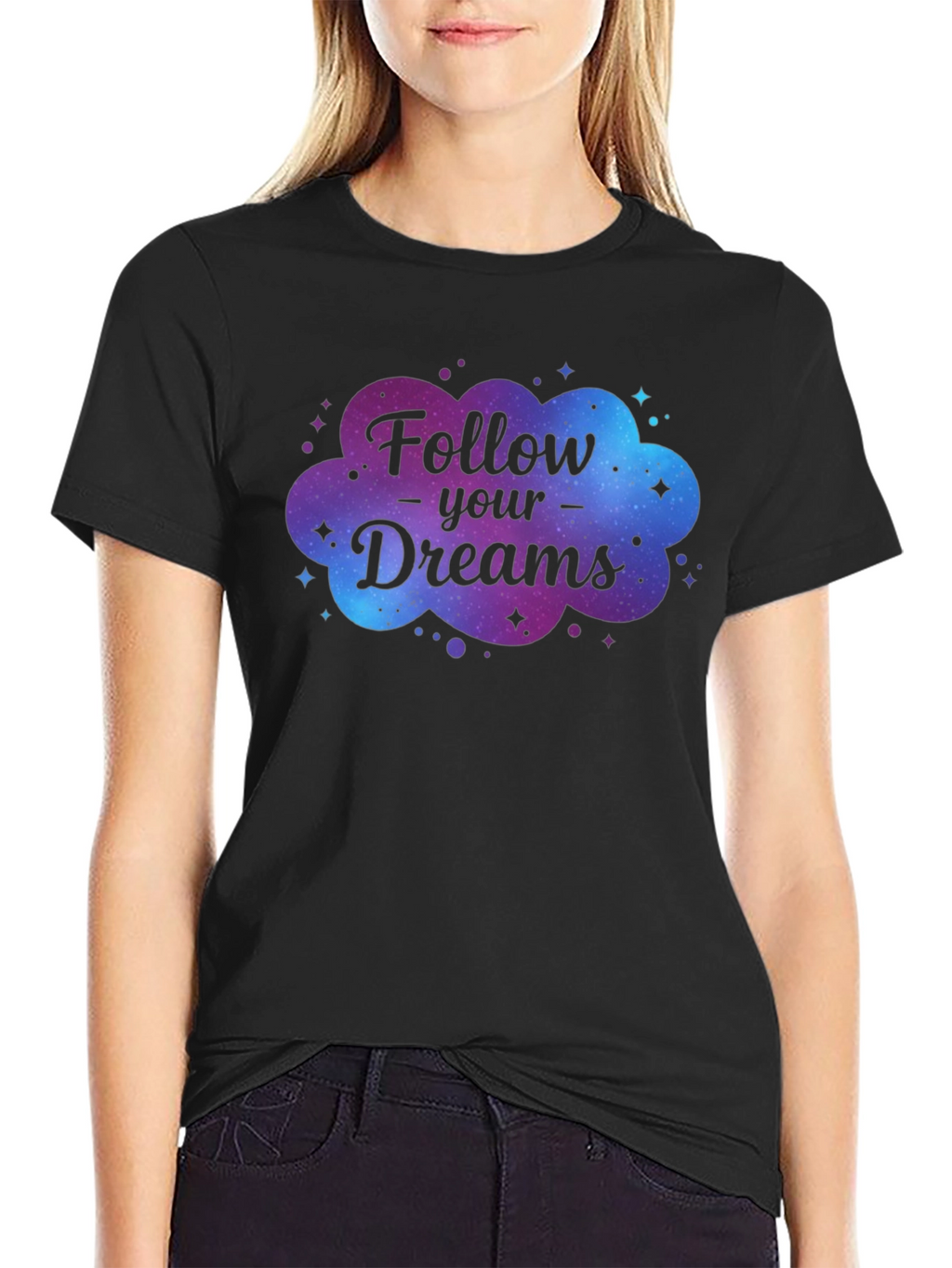 Follow Your Dreams Galaxy Graphic T-Shirt