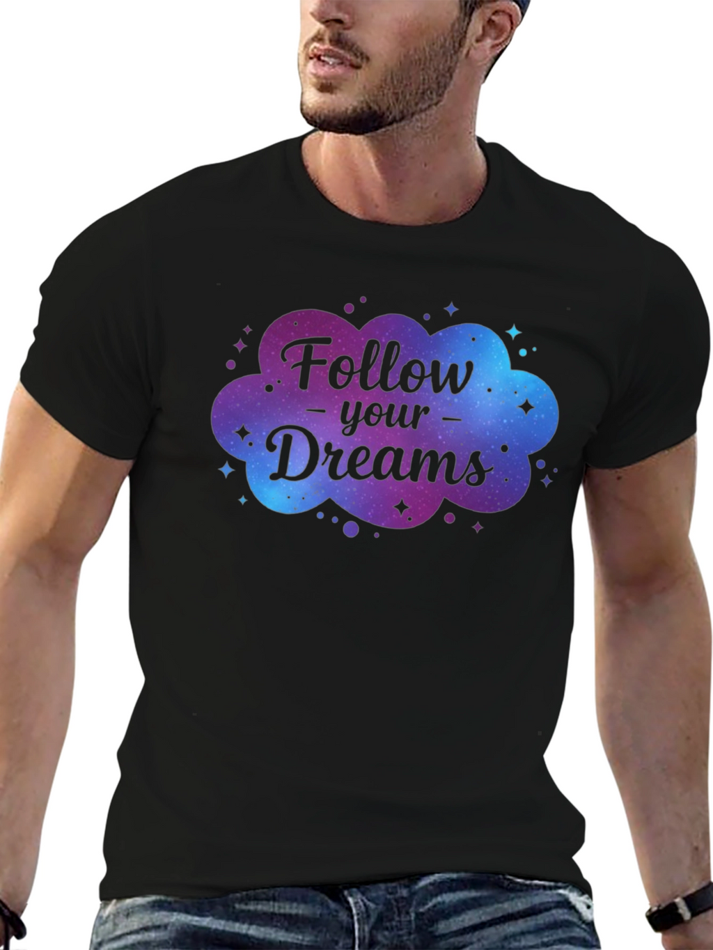 Follow Your Dreams Galaxy Graphic T-Shirt