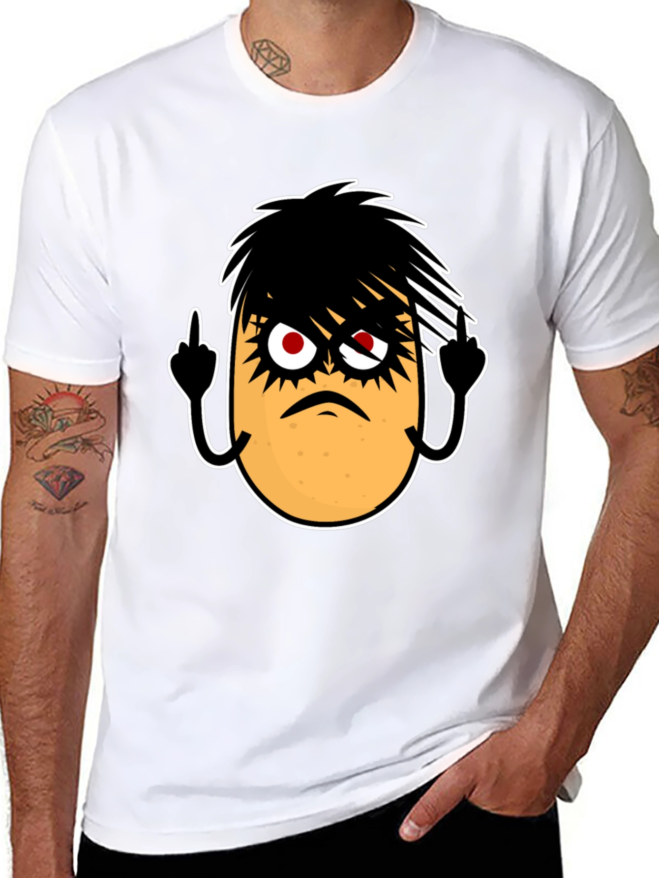Emo Potato Funny Graphic T-Shirt