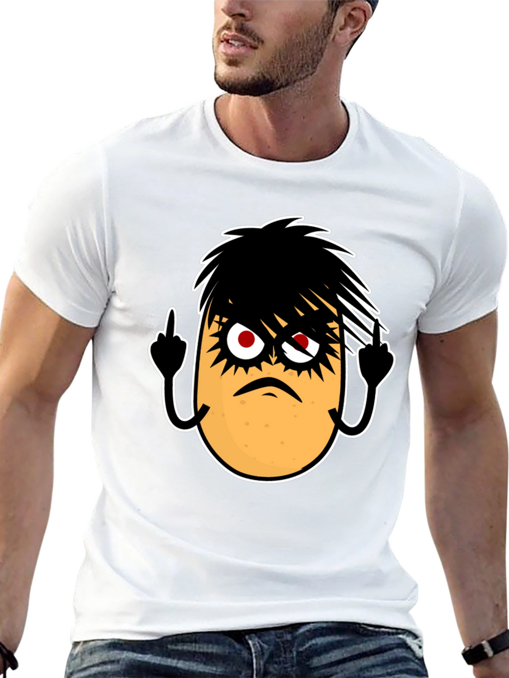 Emo Potato Funny Graphic T-Shirt