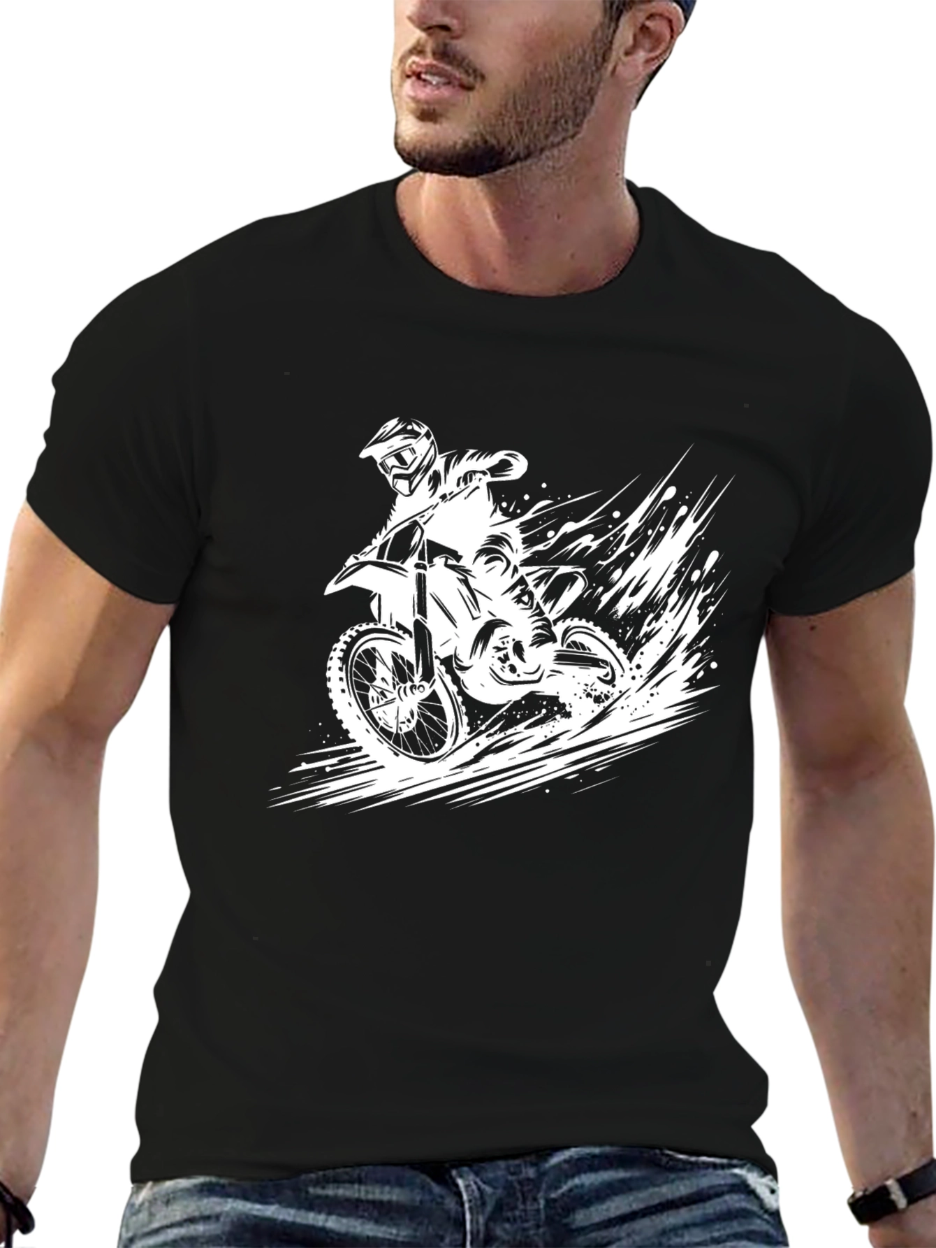 Motocross Rider Graphic Tee - Black