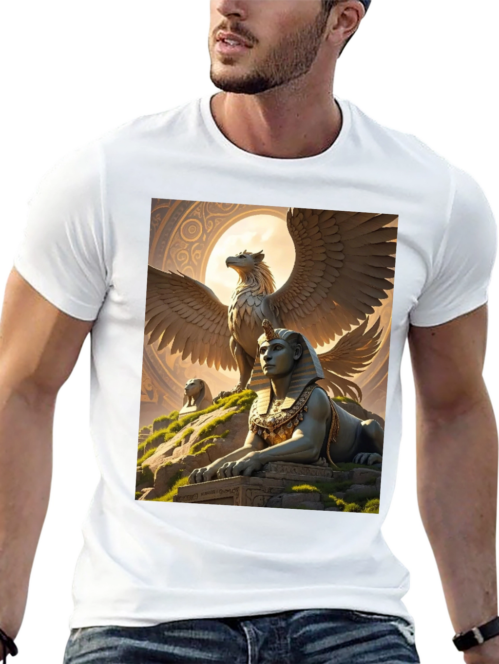 Mythical Sphinx & Griffin Graphic Tee