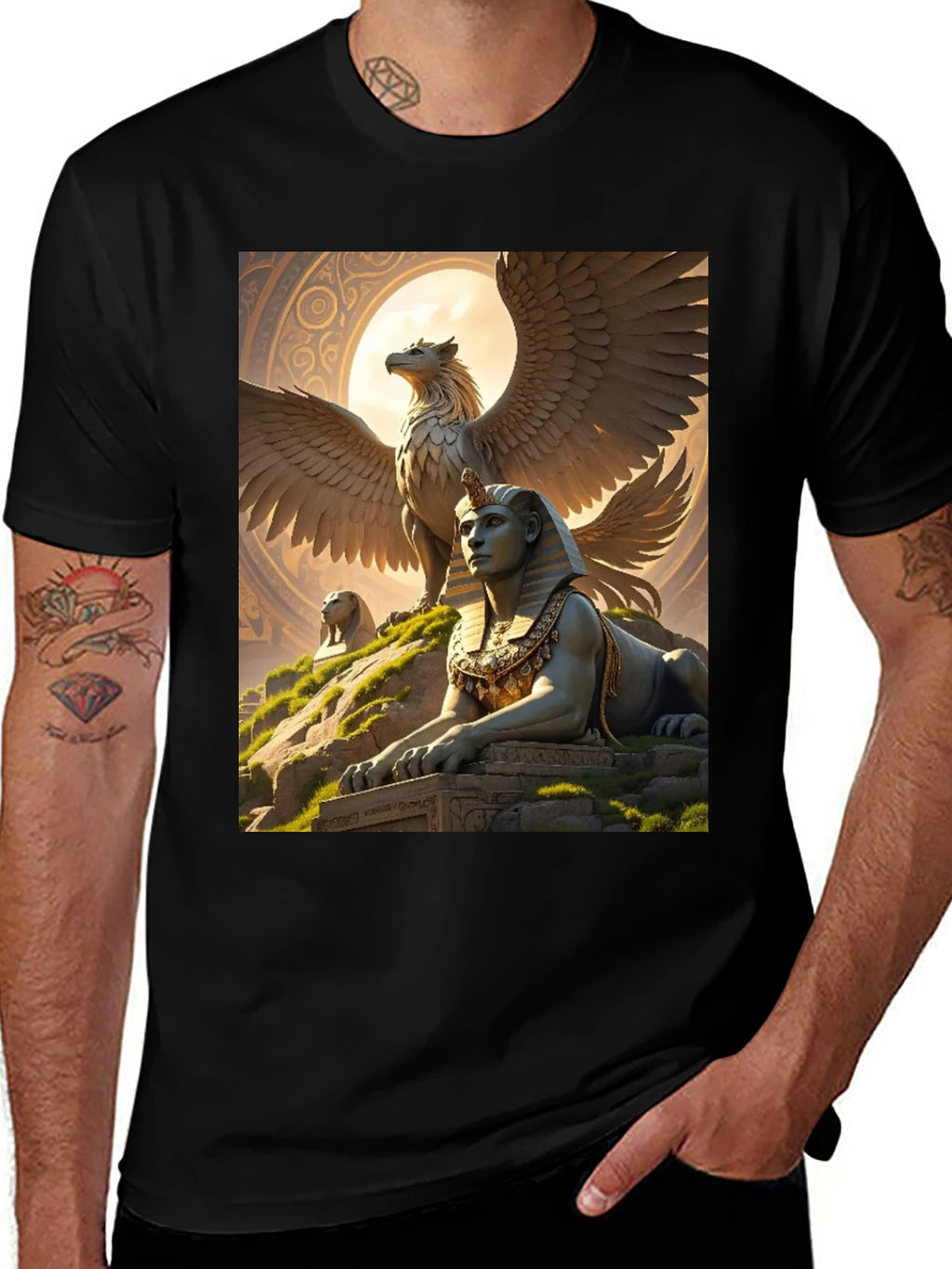 Mythical Sphinx & Griffin Graphic Tee