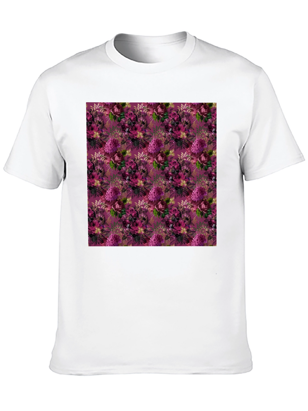Floral Burst Black T-Shirt - Stylish Patterned Tee