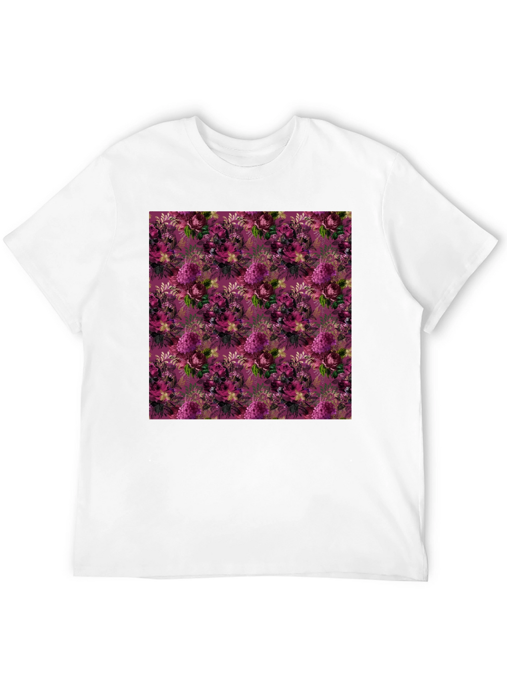 Floral Burst Black T-Shirt - Stylish Patterned Tee