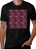 Floral Burst Black T-Shirt - Stylish Patterned Tee