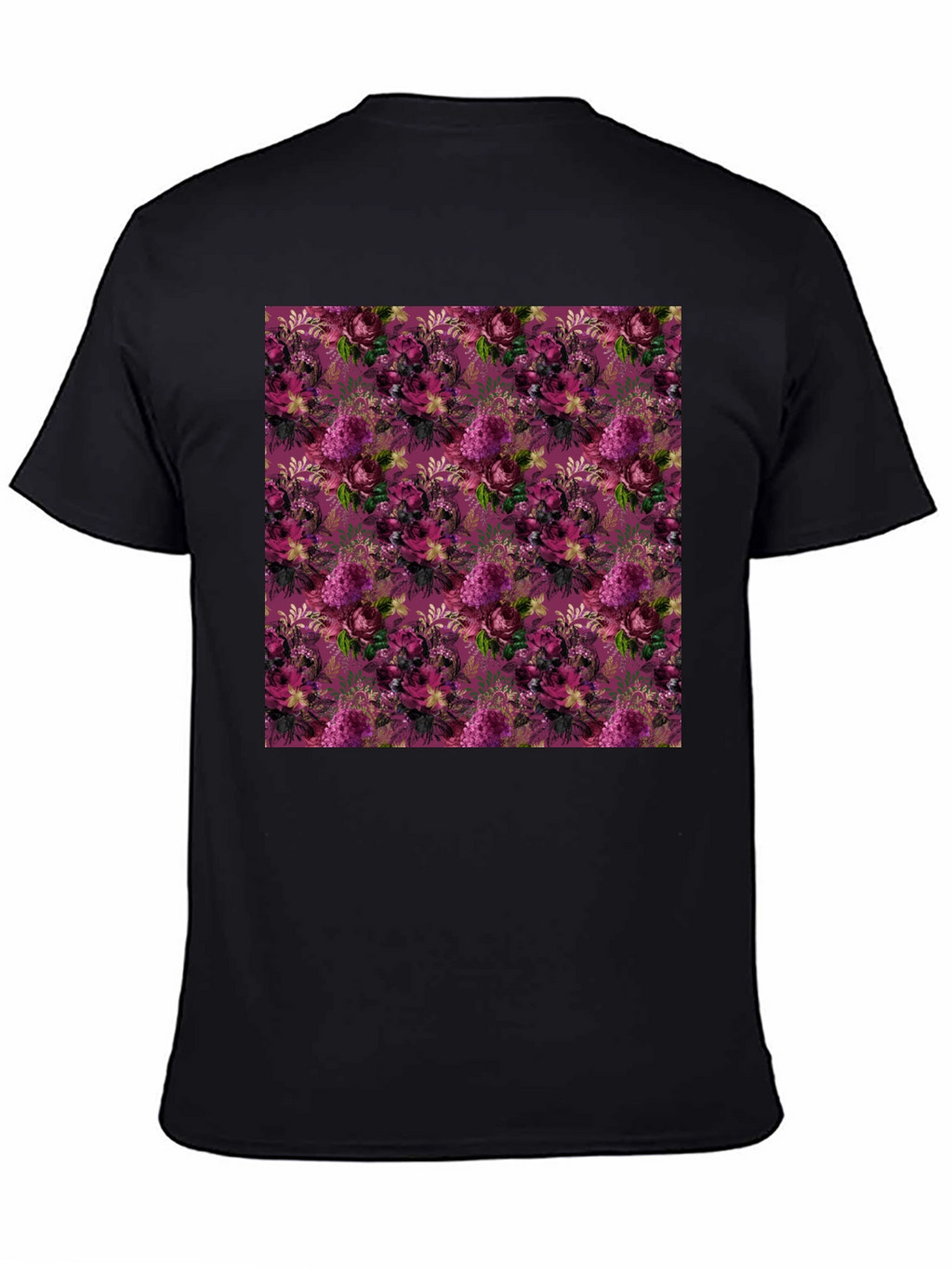 Floral Burst Black T-Shirt - Stylish Patterned Tee