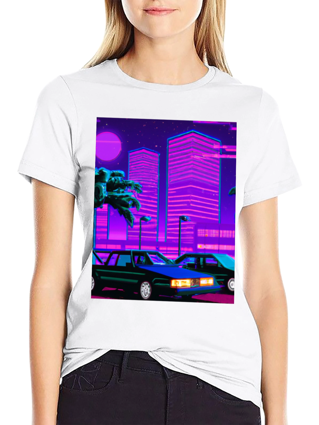 Retro Wave Style Graphic T-Shirt