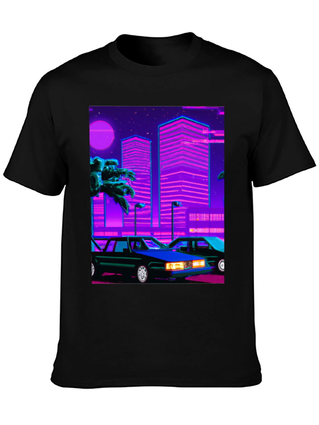 Retro Wave Style Graphic T-Shirt