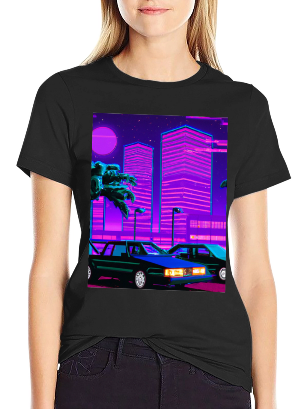Retro Wave Style Graphic T-Shirt