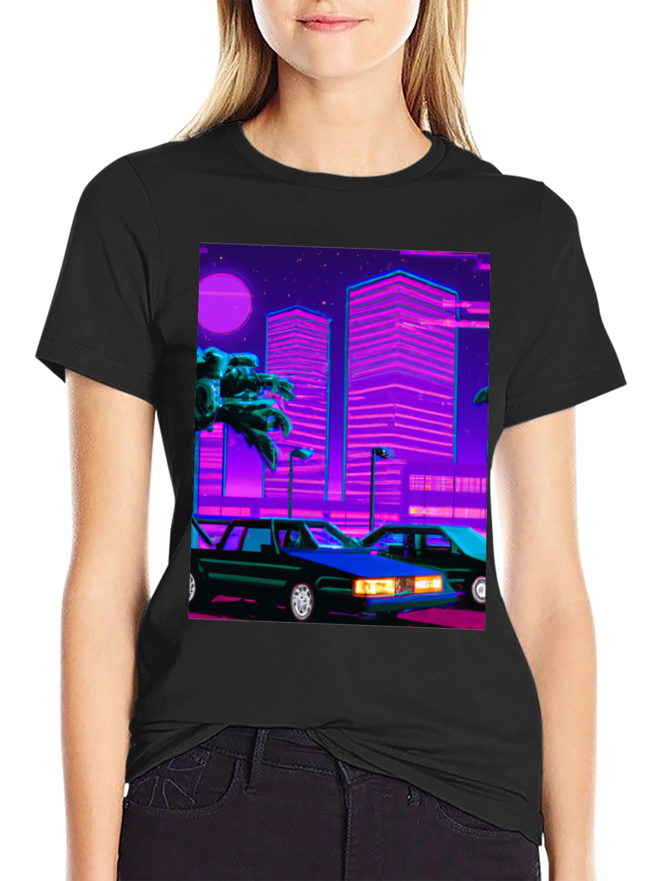 Retro Wave Style Graphic T-Shirt