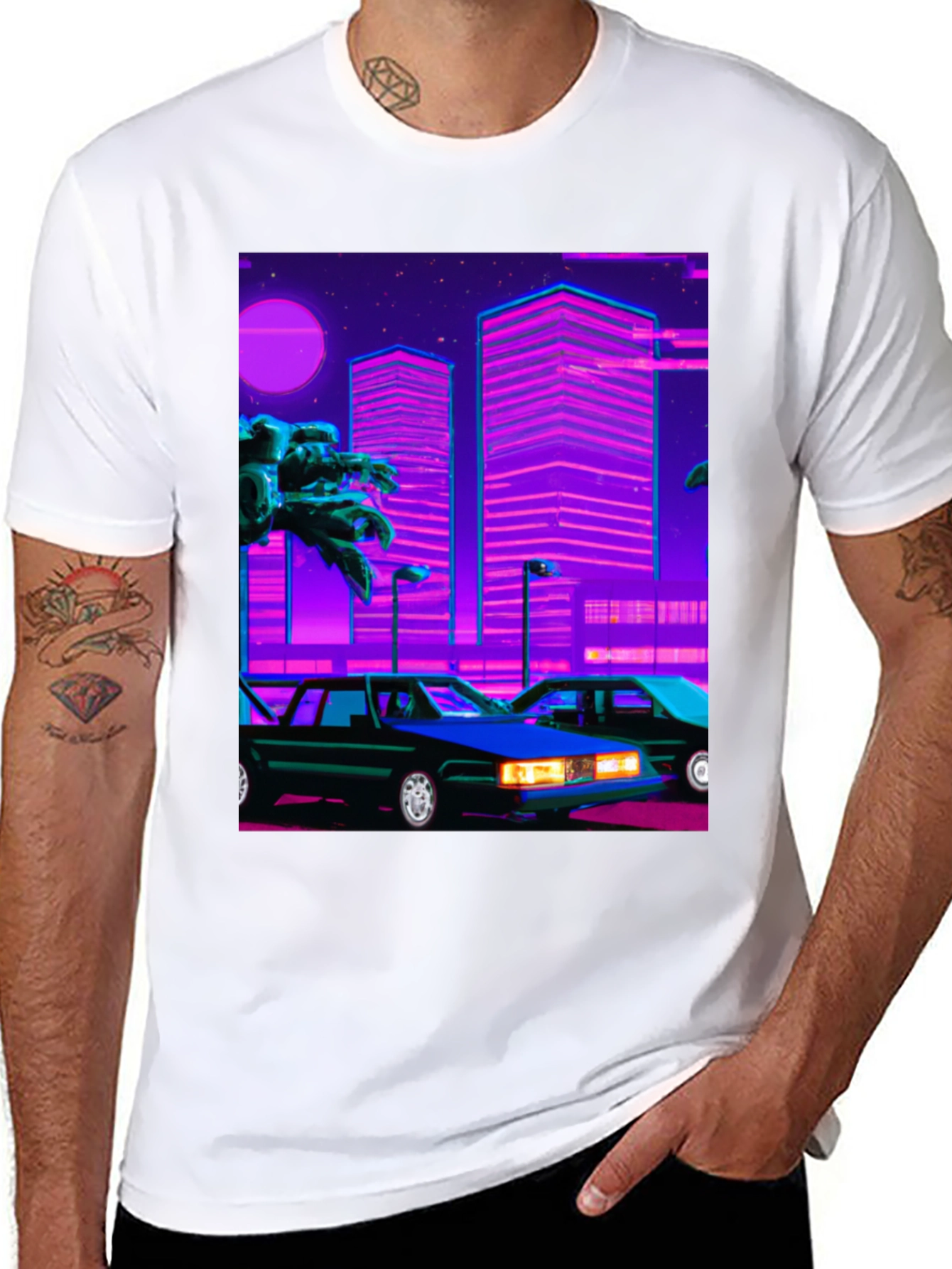 Retro Wave Style Graphic T-Shirt
