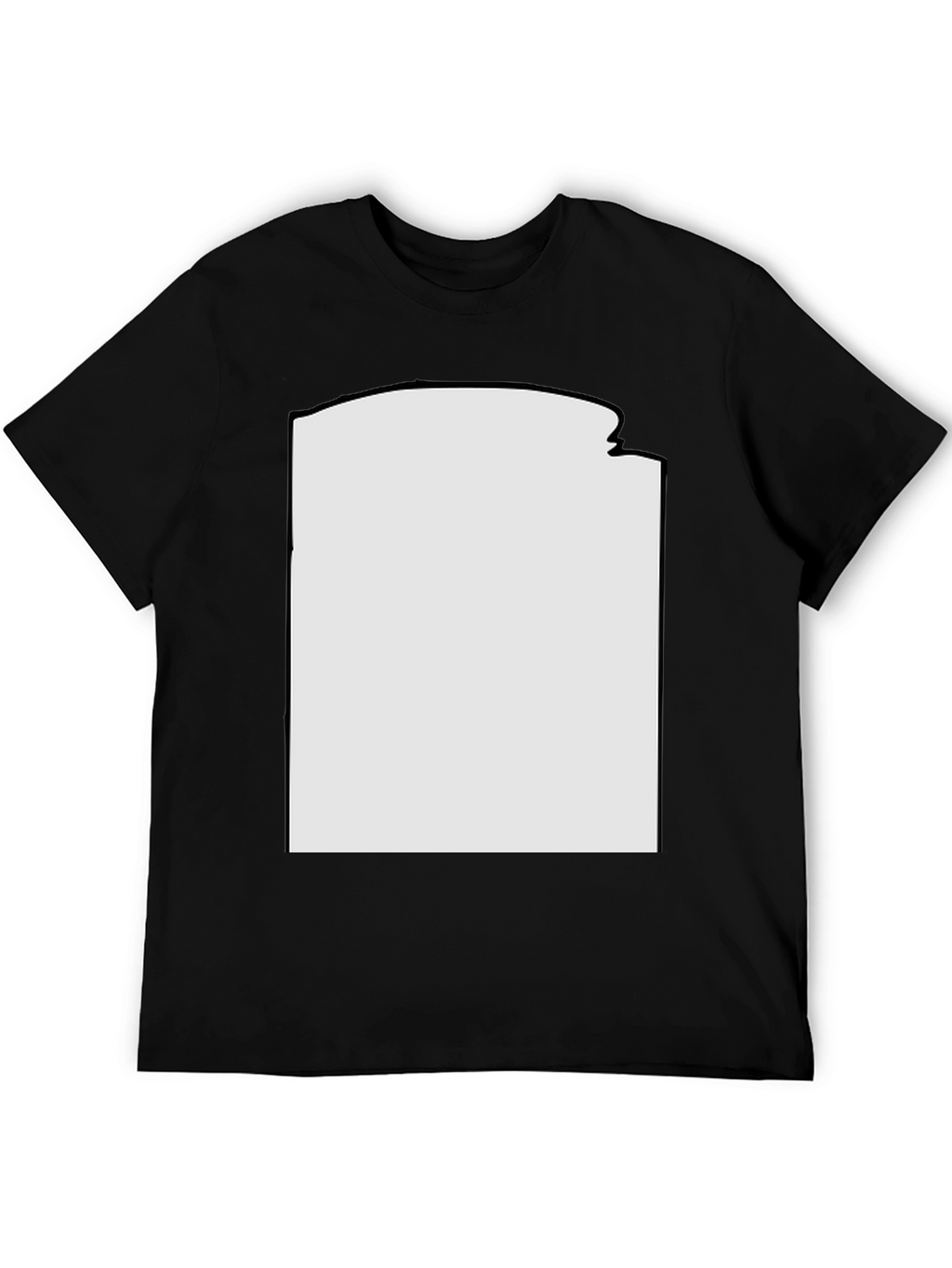 Modern Black T-Shirt with Custom Print Area