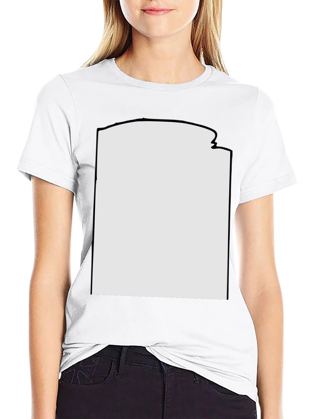 Modern Black T-Shirt with Custom Print Area