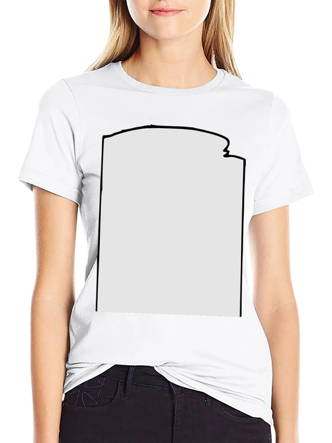 Modern Black T-Shirt with Custom Print Area