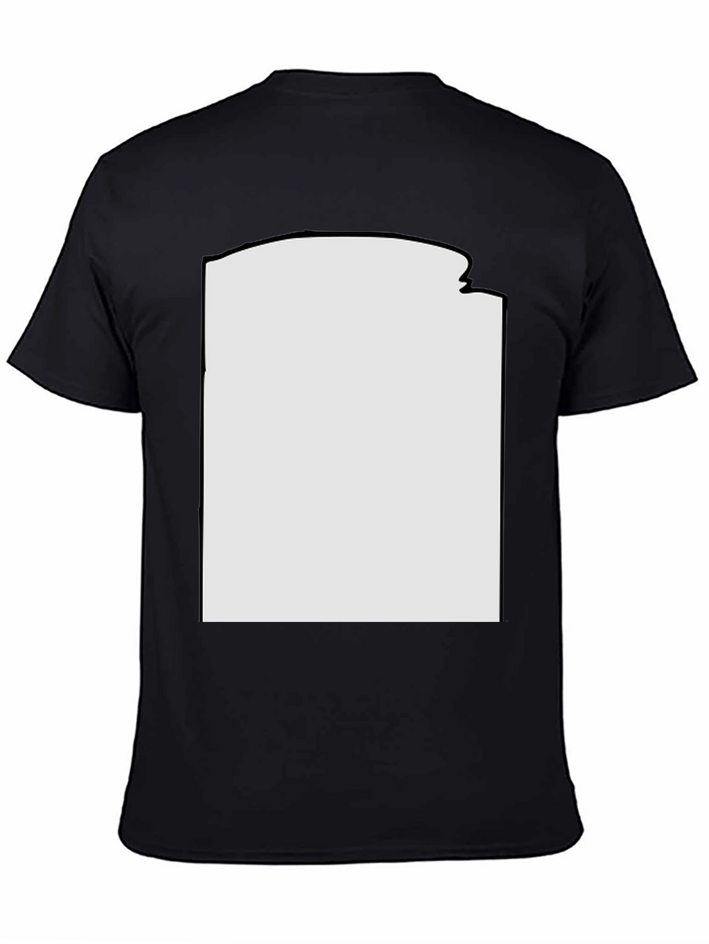 Modern Black T-Shirt with Custom Print Area