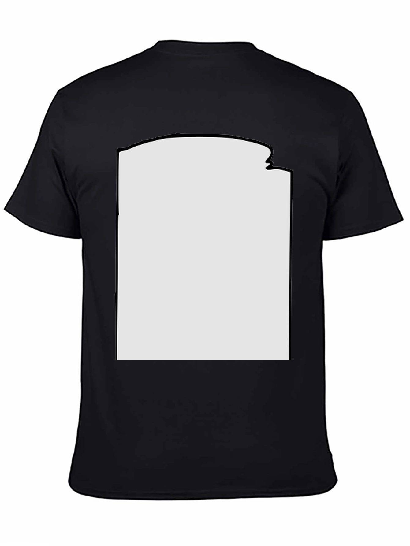 Modern Black T-Shirt with Custom Print Area