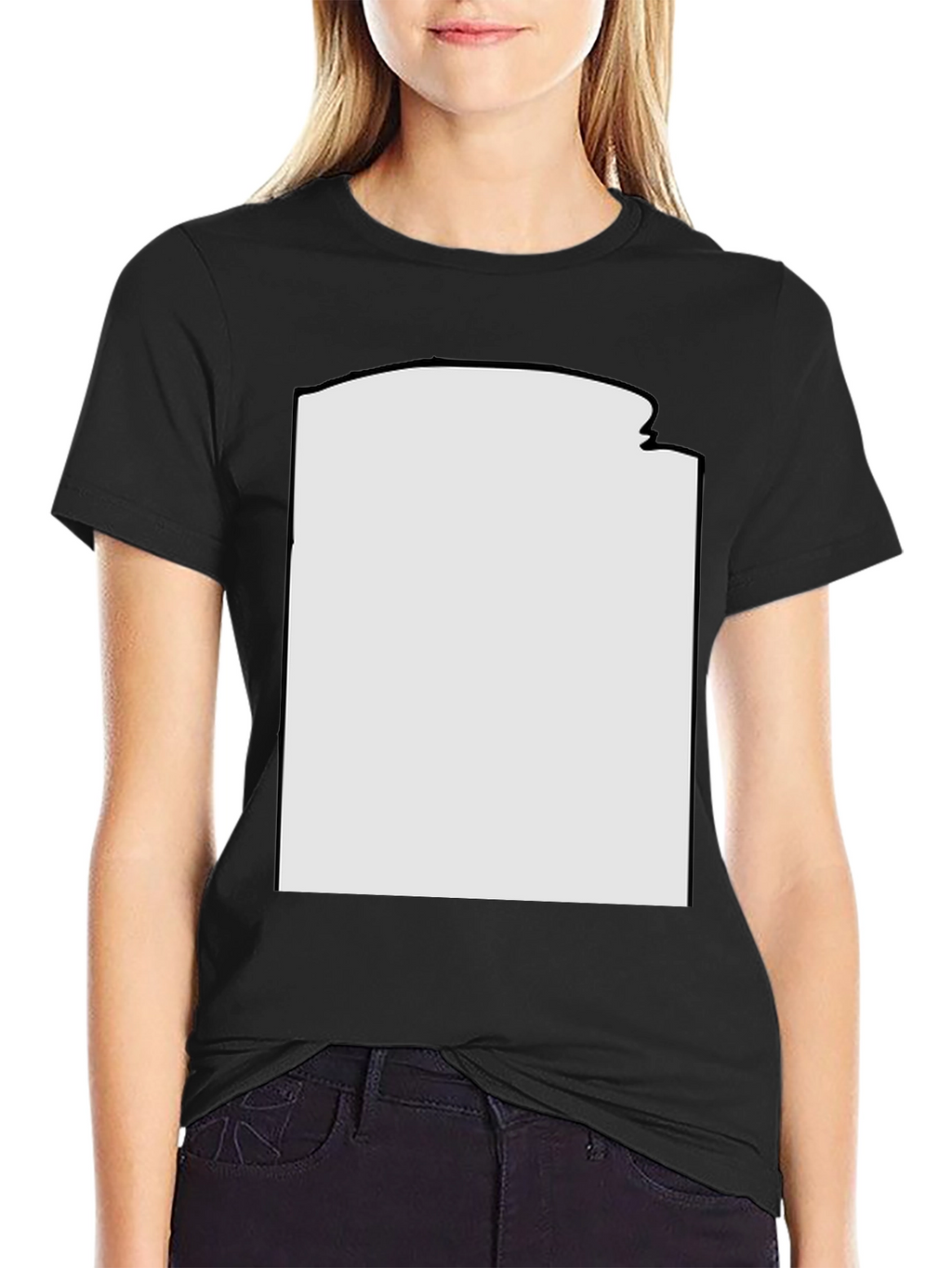 Modern Black T-Shirt with Custom Print Area