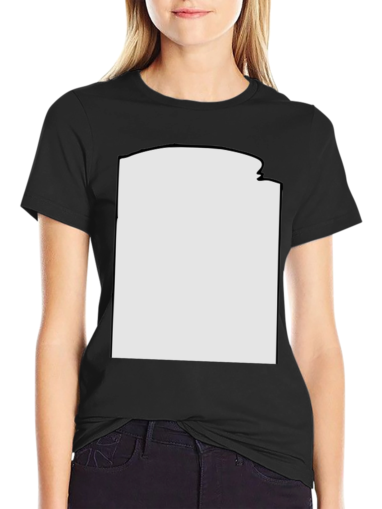 Modern Black T-Shirt with Custom Print Area