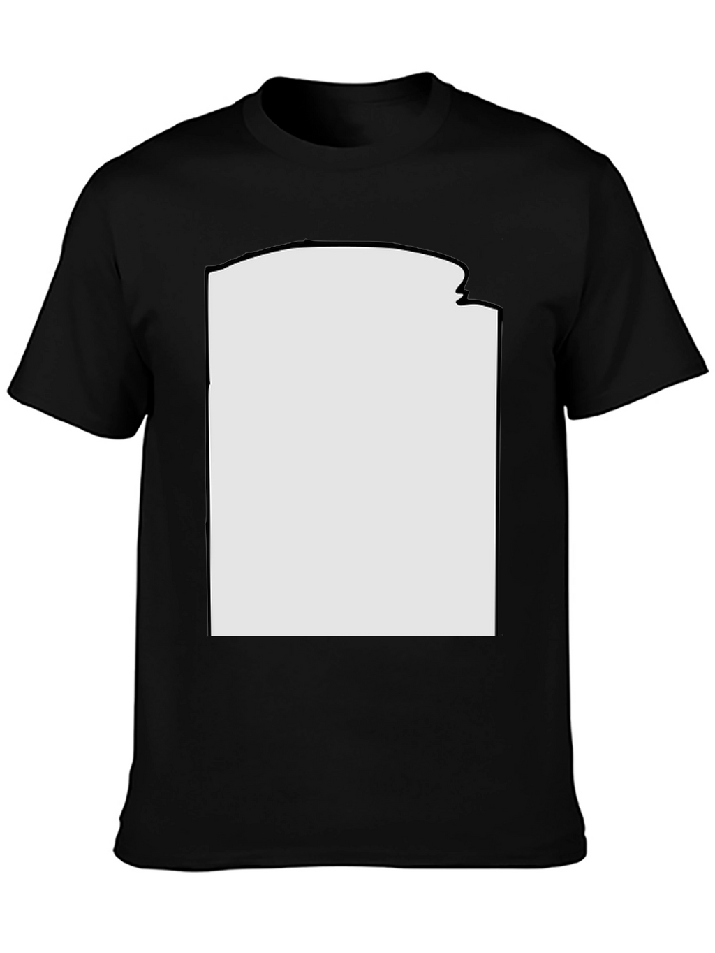 Modern Black T-Shirt with Custom Print Area