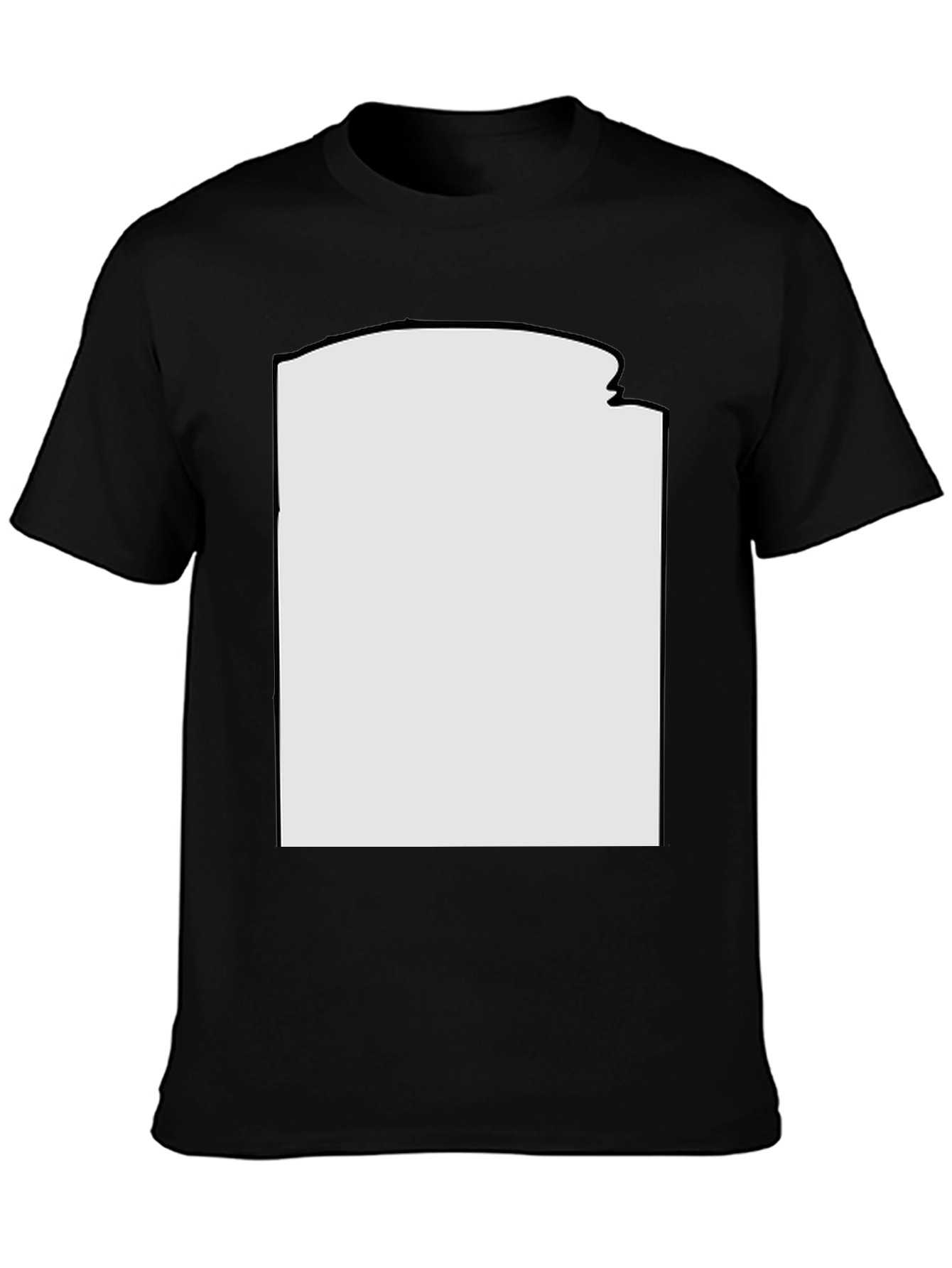 Modern Black T-Shirt with Custom Print Area