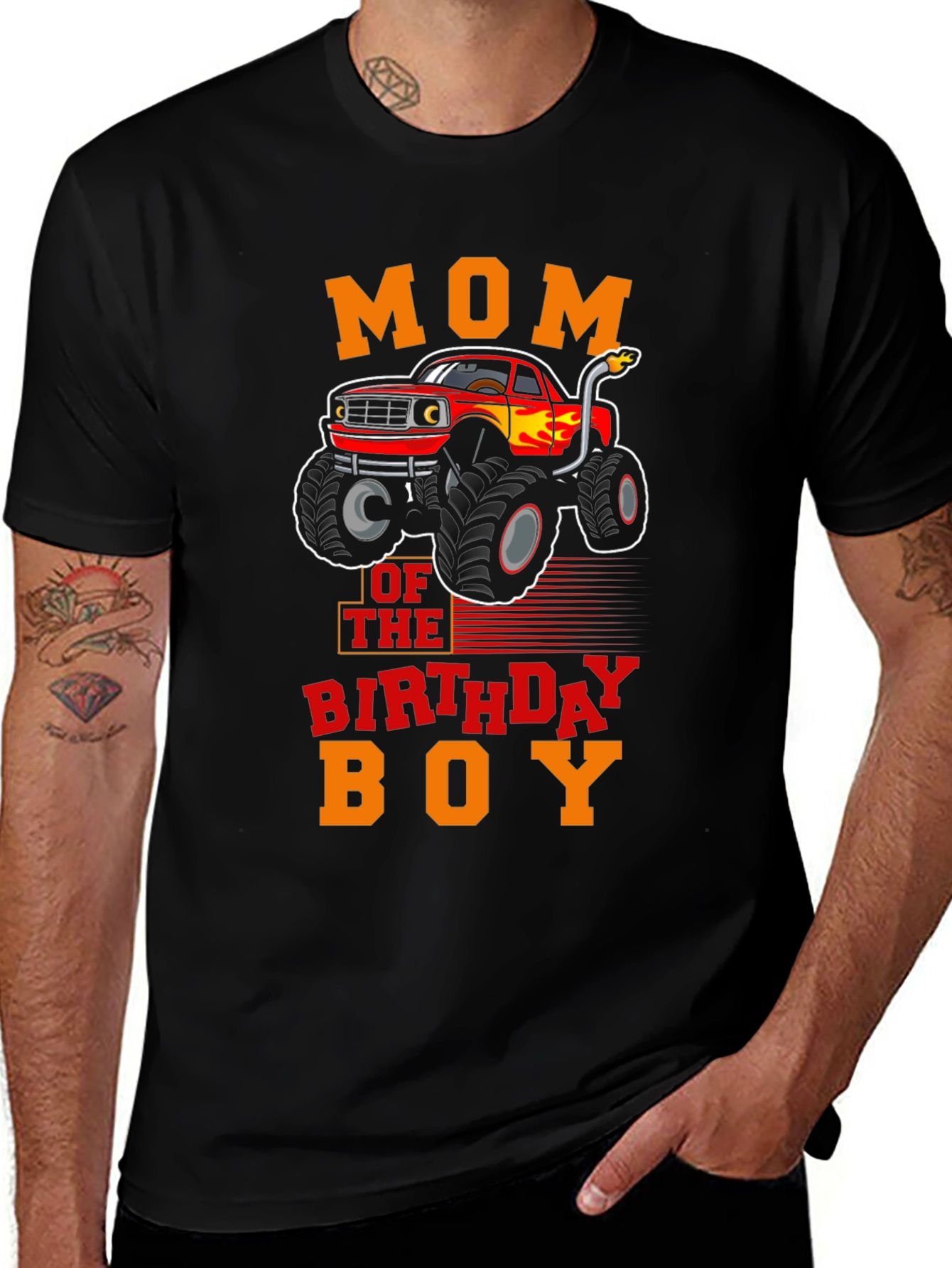 Mom of the Birthday Boy Monster Truck T-Shirt