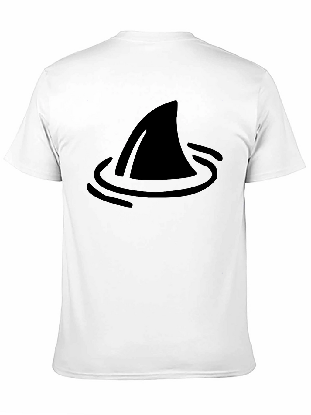 Shark Fin Graphic Tee - Black Cotton T-Shirt