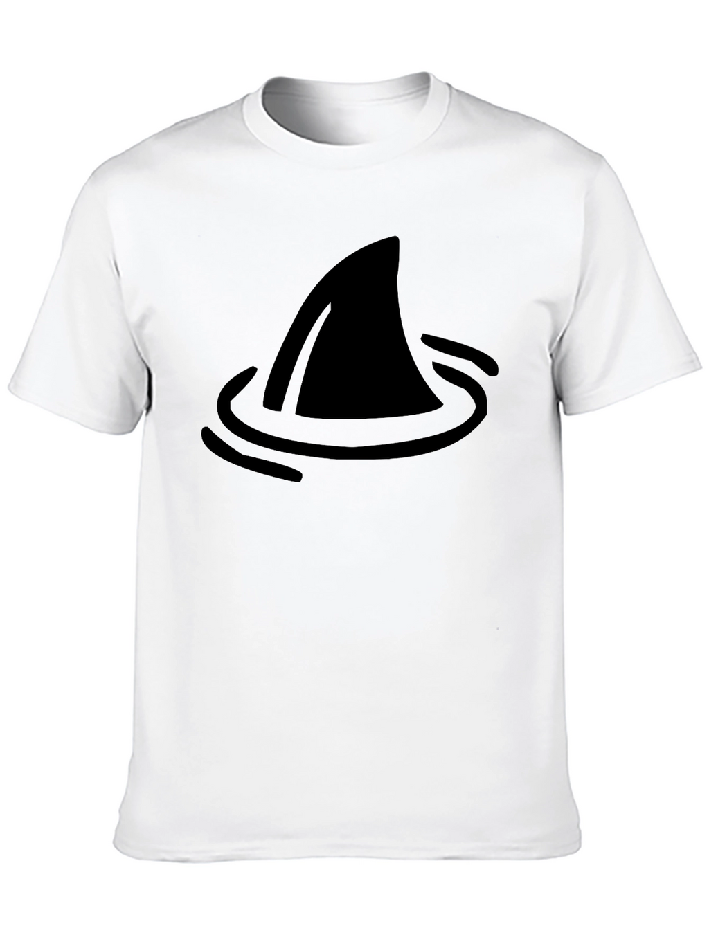 Shark Fin Graphic Tee - Black Cotton T-Shirt