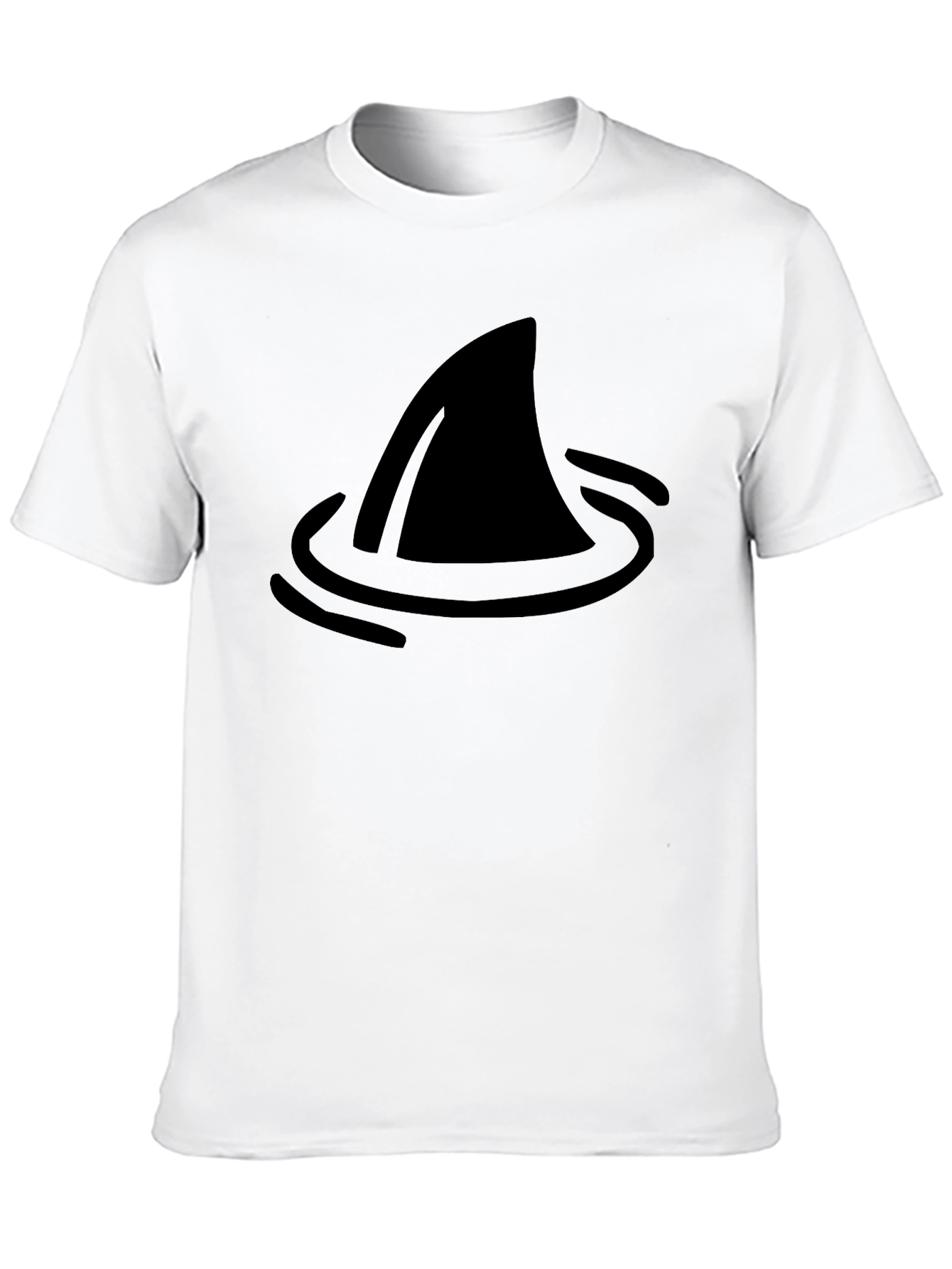 Shark Fin Graphic Tee - Black Cotton T-Shirt