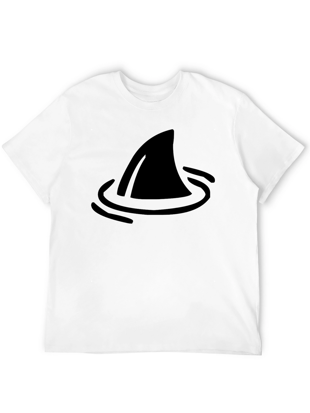 Shark Fin Graphic Tee - Black Cotton T-Shirt