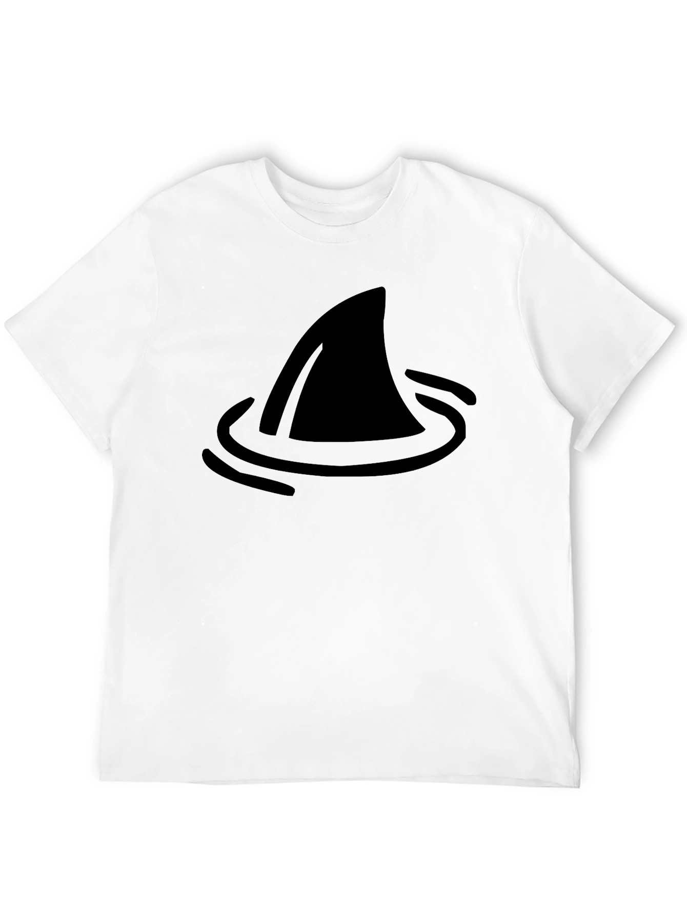 Shark Fin Graphic Tee - Black Cotton T-Shirt
