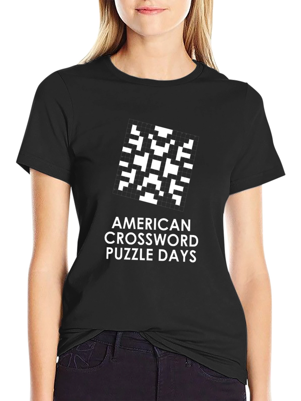 American Crossword Puzzle Days Black T-Shirt