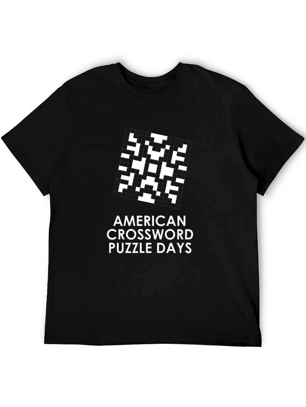 American Crossword Puzzle Days Black T-Shirt