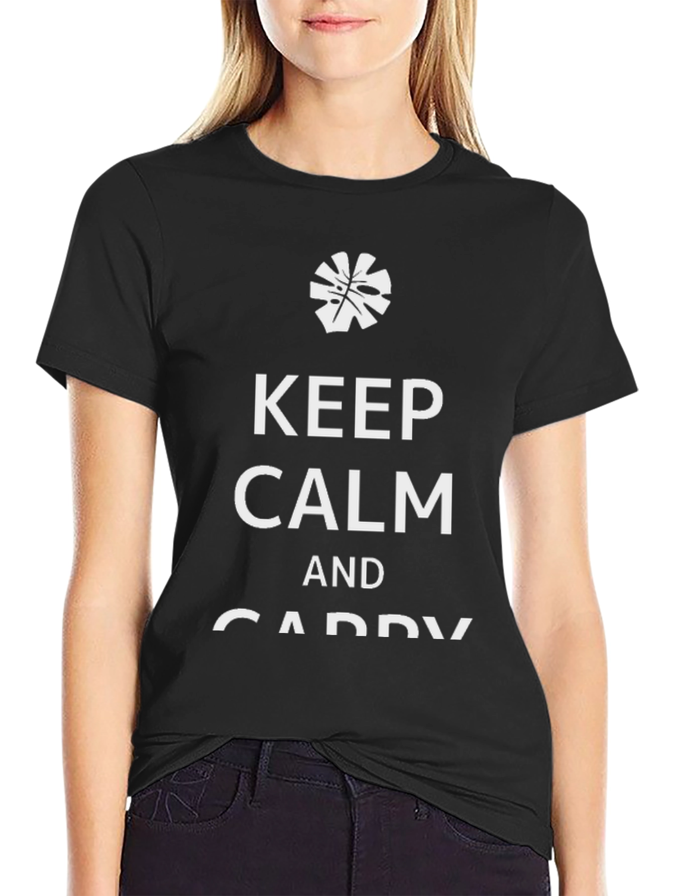 Keep Calm & Caddy On Mens Black T-Shirt