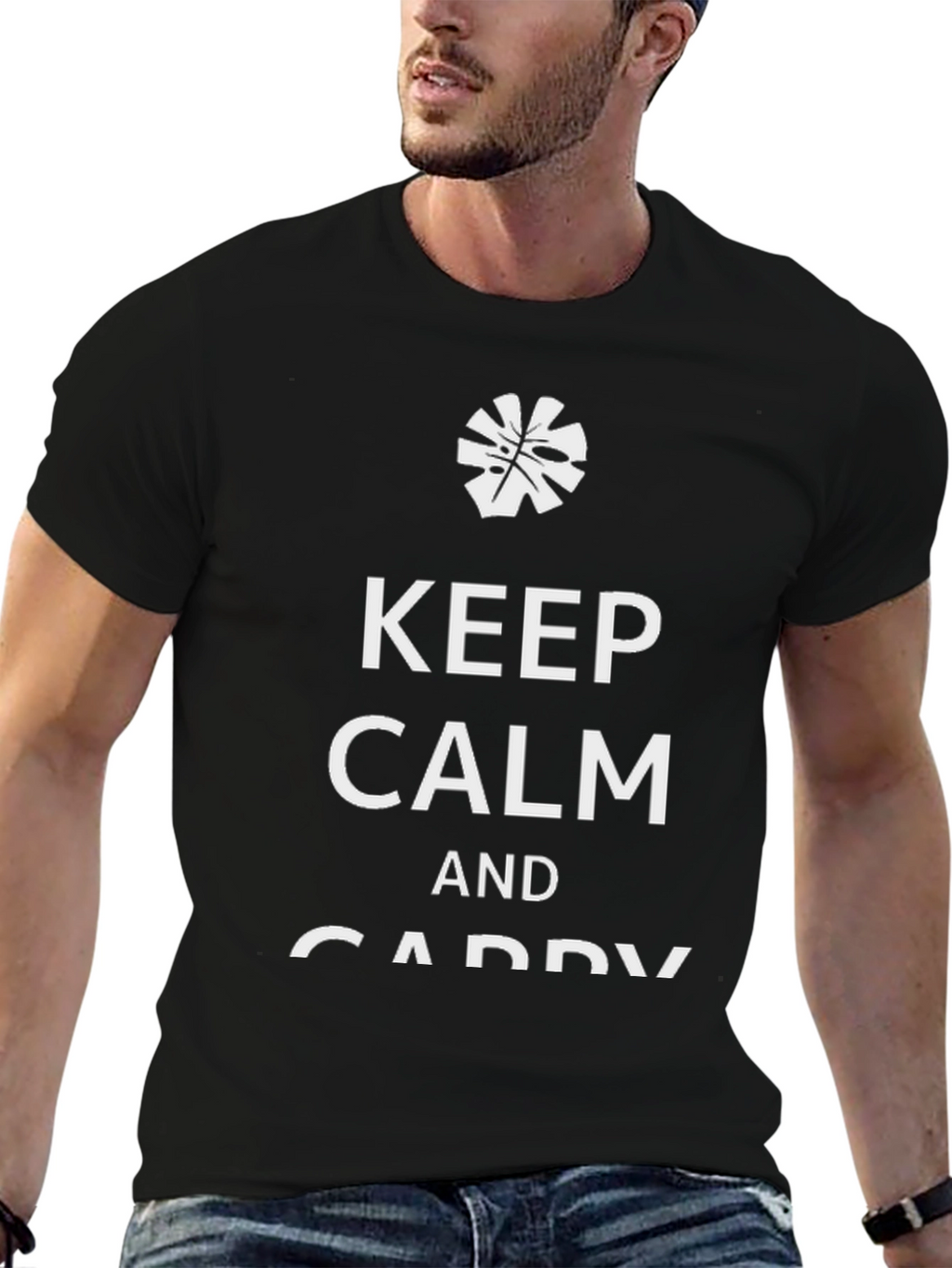 Keep Calm & Caddy On Mens Black T-Shirt