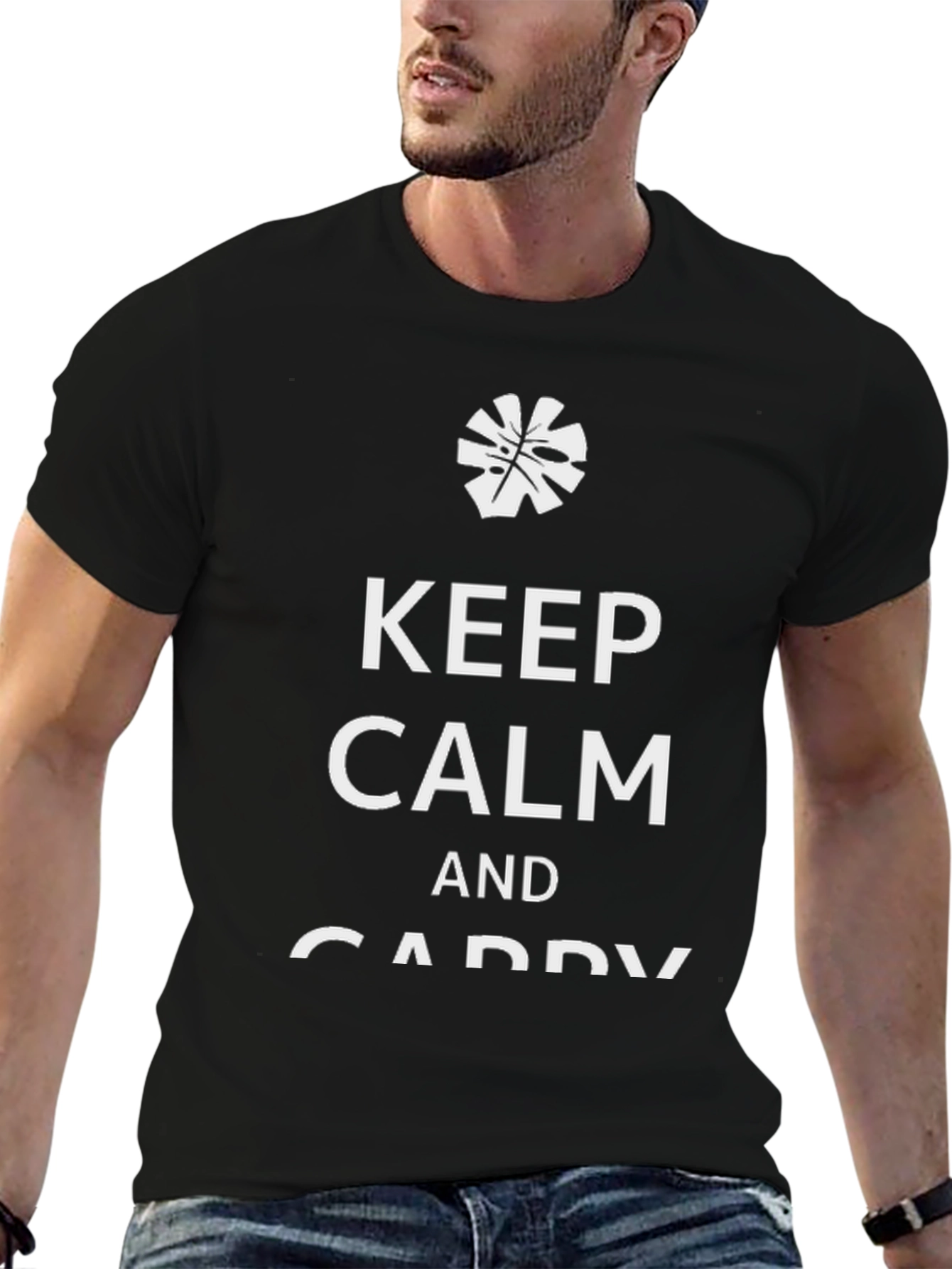 Keep Calm & Caddy On Mens Black T-Shirt