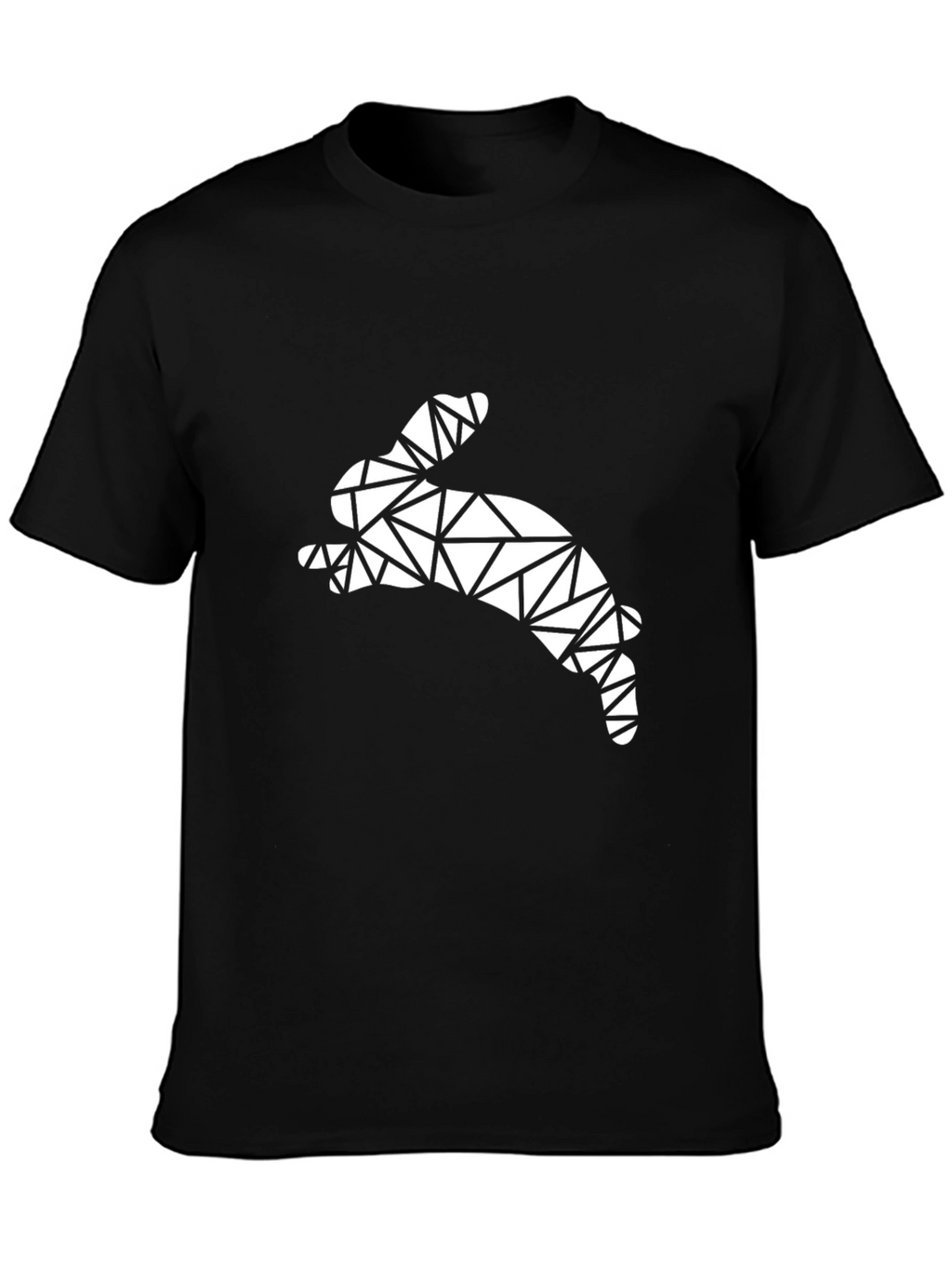 Geometric Rabbit Graphic Tee - Modern Art Shirt