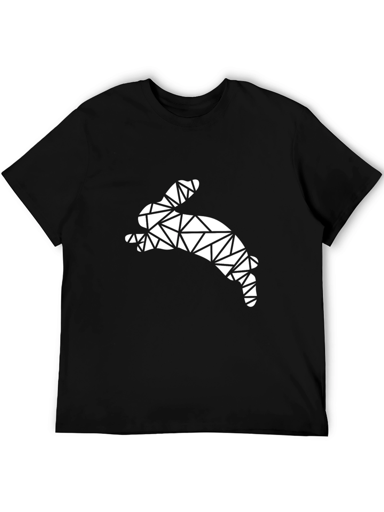 Geometric Rabbit Graphic Tee - Modern Art Shirt