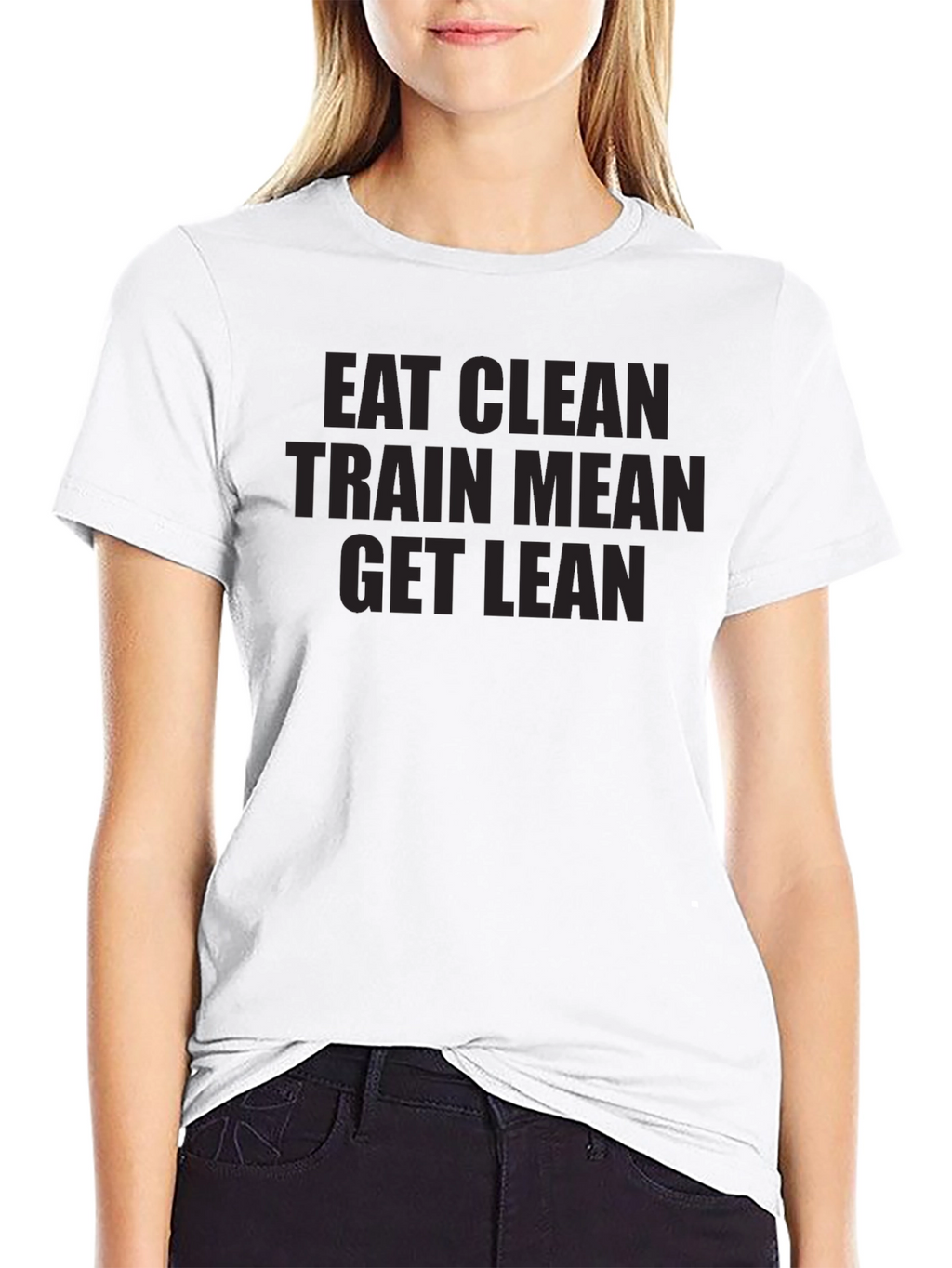 Eat Clean Train Mean Get Lean Black Graphic Tee