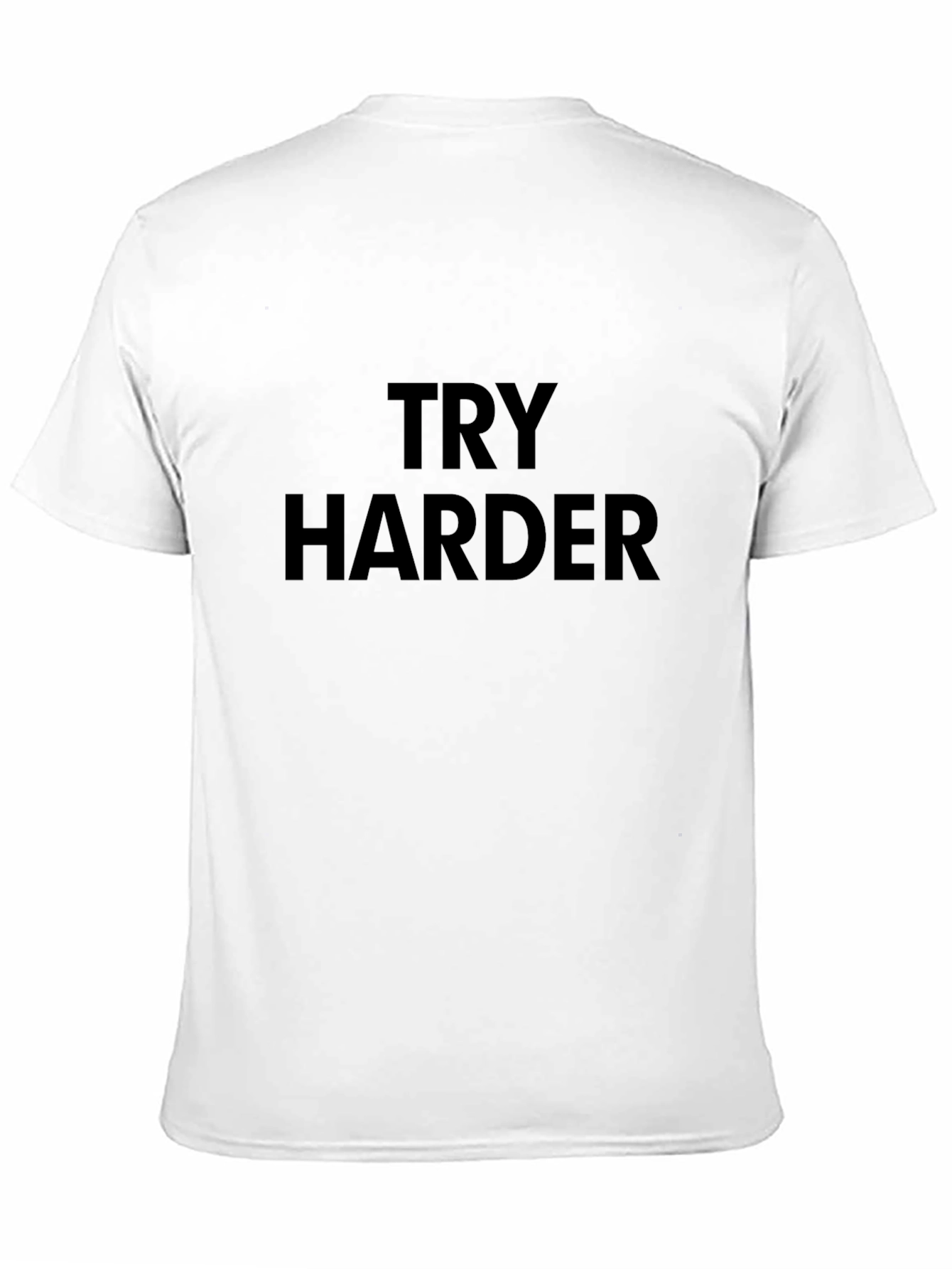 Try Harder Graphic Tee - Motivational Black T-Shirt