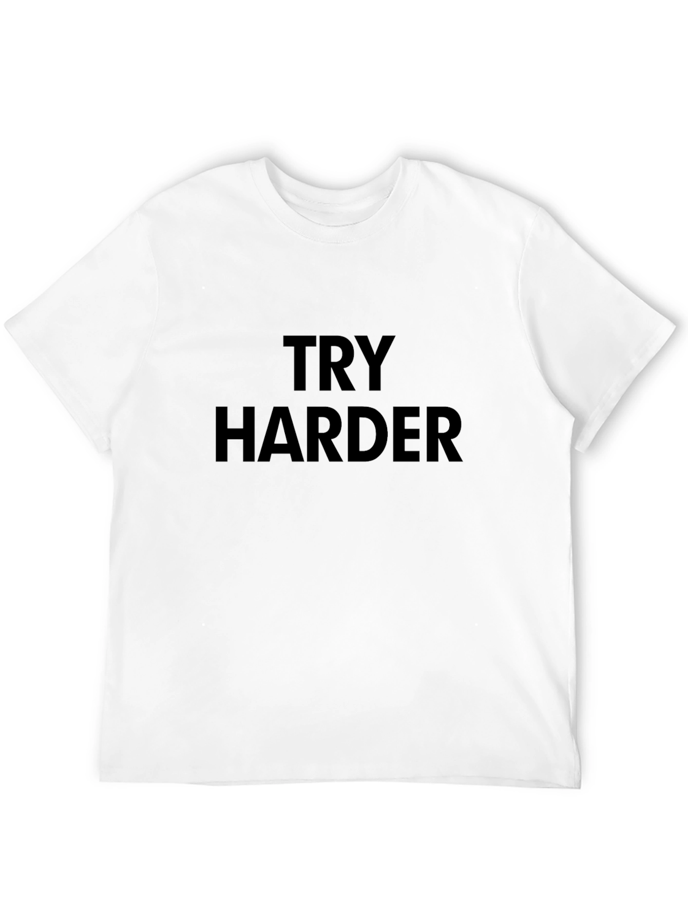 Try Harder Graphic Tee - Motivational Black T-Shirt