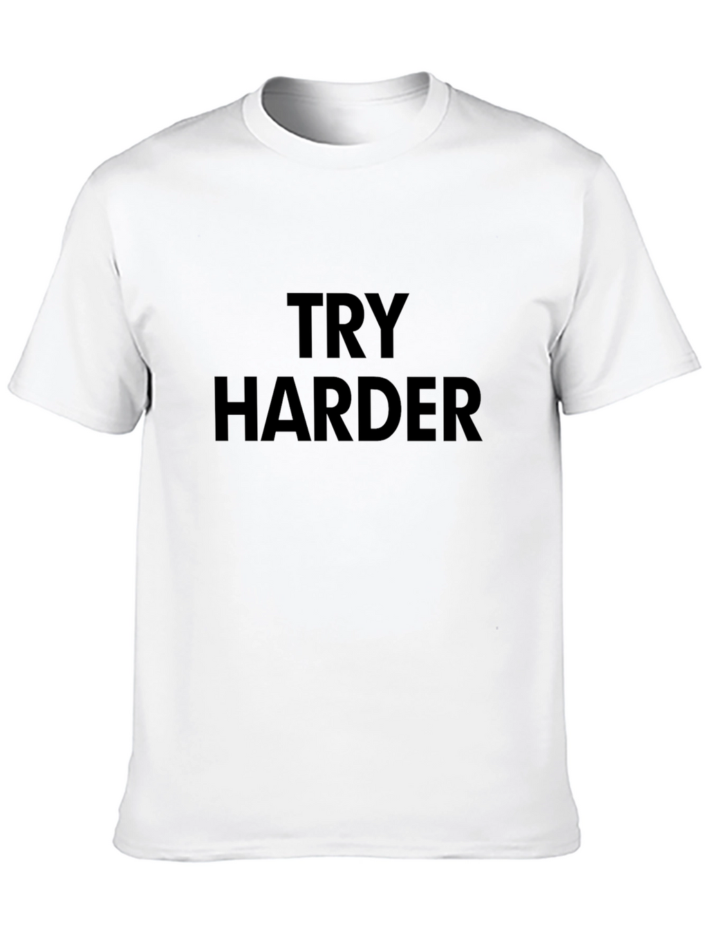 Try Harder Graphic Tee - Motivational Black T-Shirt